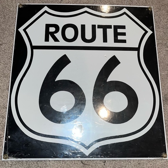 Ande Rooney Route 66 Porcelain Enameled Metal Advertising Sign 11" x 12", Sealed - Picture 5 of 6